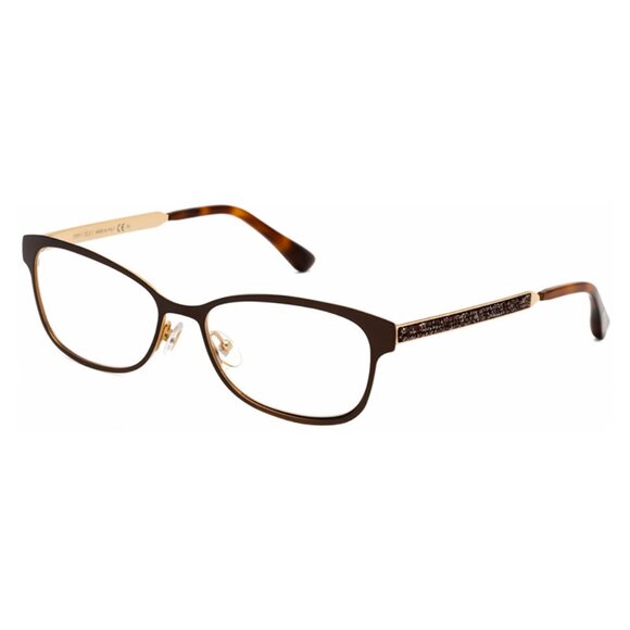 NEW JIMMY CHOO BROWN CLEAR JC203 04IN 00 WOMEN SQUARE EYEGLASSES